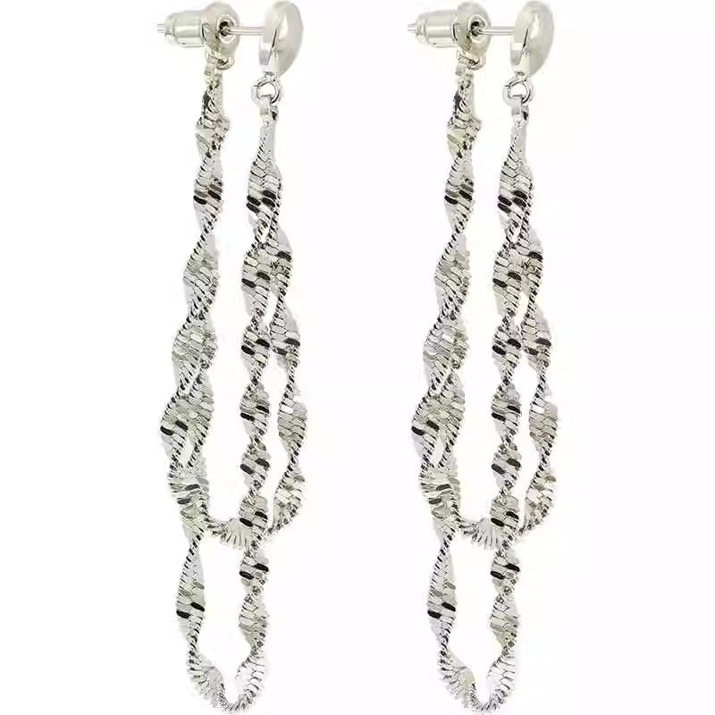 Sparkling chain tassel earrings, feminine, lightweight, luxurious and high-end earrings, niche design, fashionable and versatile earrings Item Picture