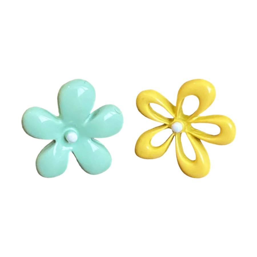 Dopamine yellow flower earrings, a niche Korean design for women with a high-end feel, are a new type of earrings for young girls in 2025 Item Picture
