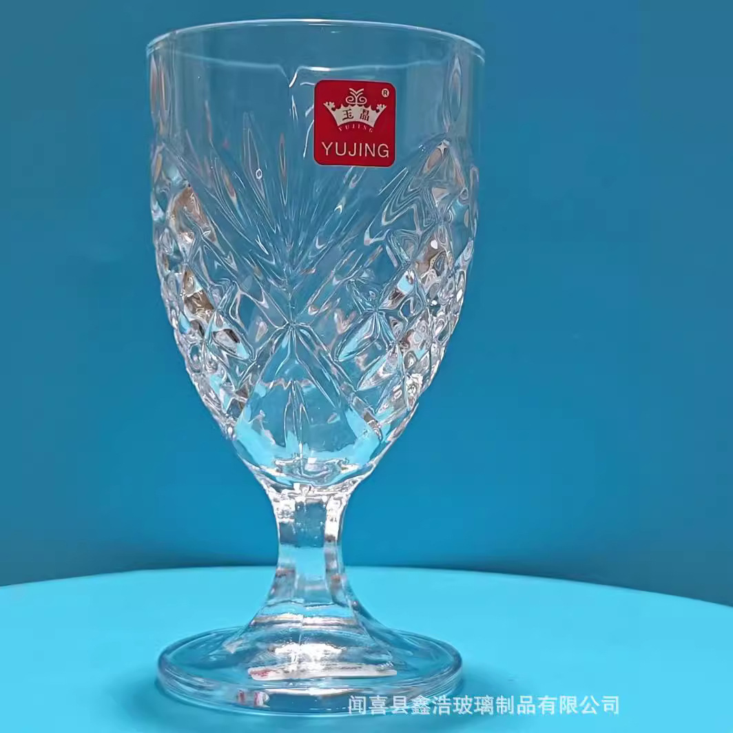 Yujing's new crystal white material striped cup, sword-patterned glass cup, juice cup, beverage cup, highball cup, KTV, hotel and household use details Picture