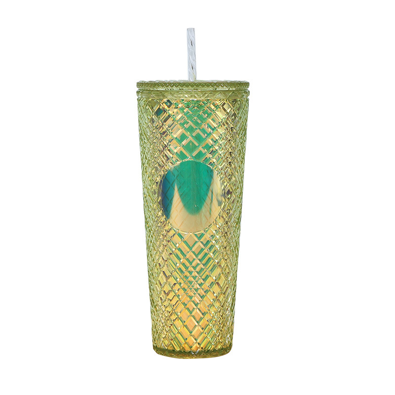 New rattan cup 710ml large-capacity plastic straw cup, cross-border European and American durian cup straw factory wholesale Item Picture