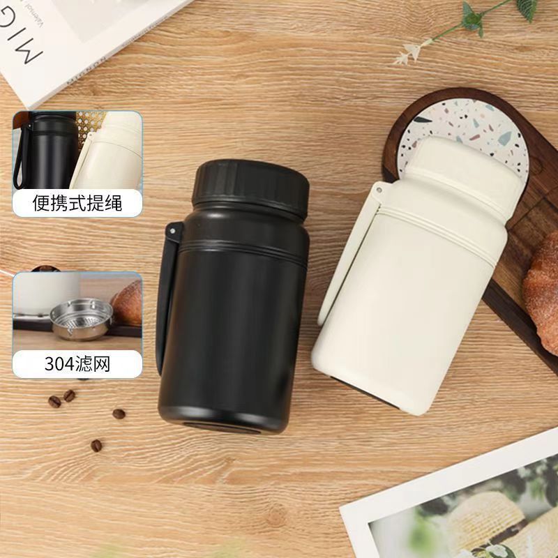 ins high appearance level portable high-temperature resistant double drinking cup New niche simple large-capacity cold preservation personalized insulated cup details Picture