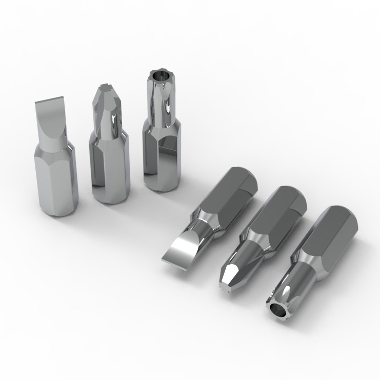 CRV electric screwdriver, EDC parts, irregular-shaped nickel-plated 1/4, 6.35, 25mm manufacturer Item Picture