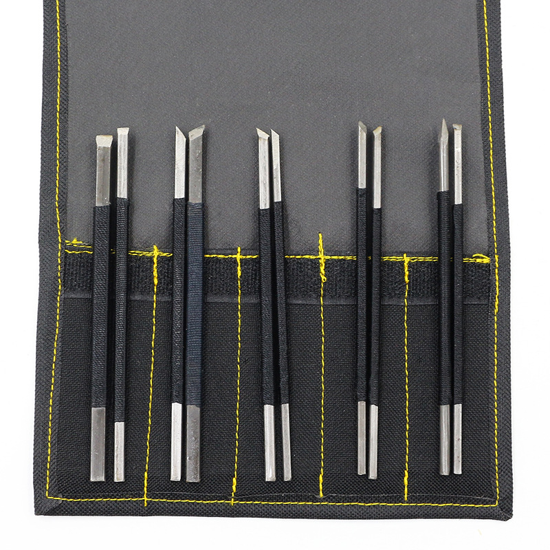 Tang-style seal engraving knife, stone engraving knife, seal engraving knife, seal engraving tool set, 10 pieces of high carbon steel engraving knife Item Picture