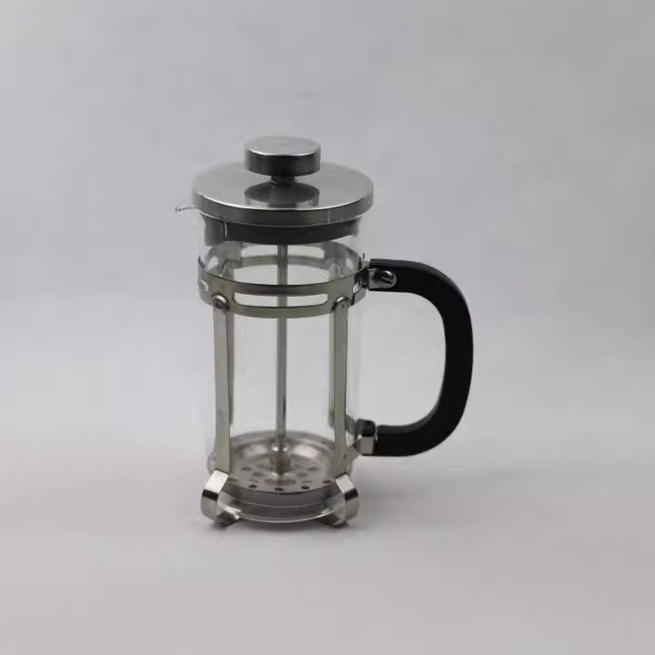 New French press, stainless steel coffee maker, household French tea infuser, filter press, glass filter cup, hand-brewed press Specification drawing