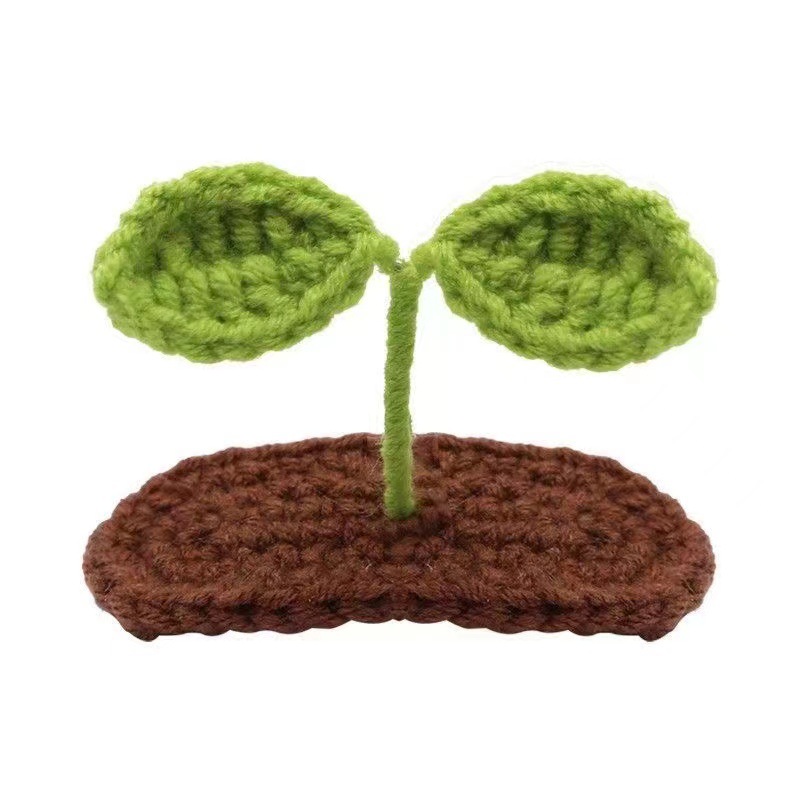 The 2022 new three-dimensional little bean sprout hair clip, a popular woolen knitted cute and creative bangs and funny hair clip bb clip Item Picture