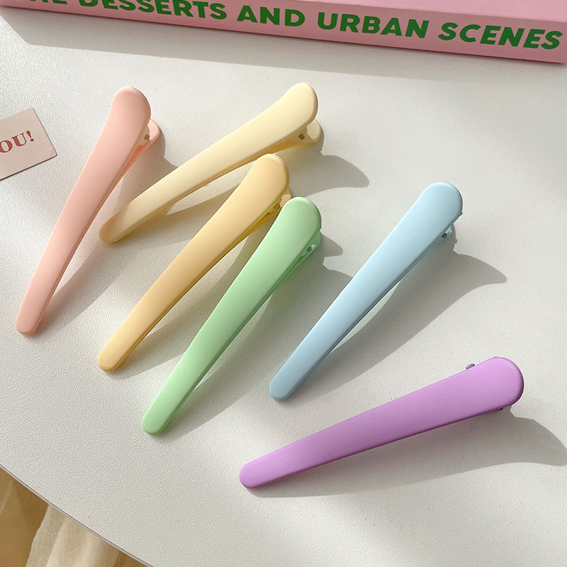 Korean colorful hairpins for women, candy-colored matte simple one-piece hairpins, new versatile side bangs hairpins for washing face full figure