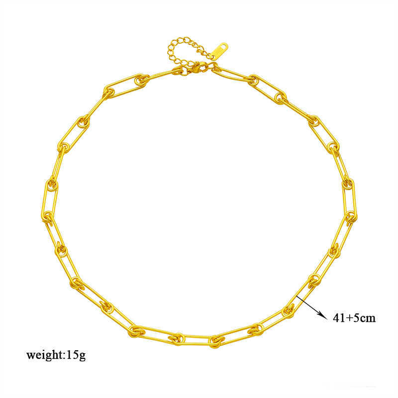 European and American fashion, retro and personalized, interlocking woven metal titanium steel chain, green striped square pendant necklace Application Scenario