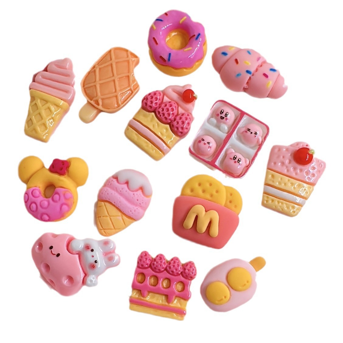 Wholesale of microshrink resin food toys, simulated food, diy hair clip accessories, handcrafted hair ornaments, head accessories and mixed materials Item Picture