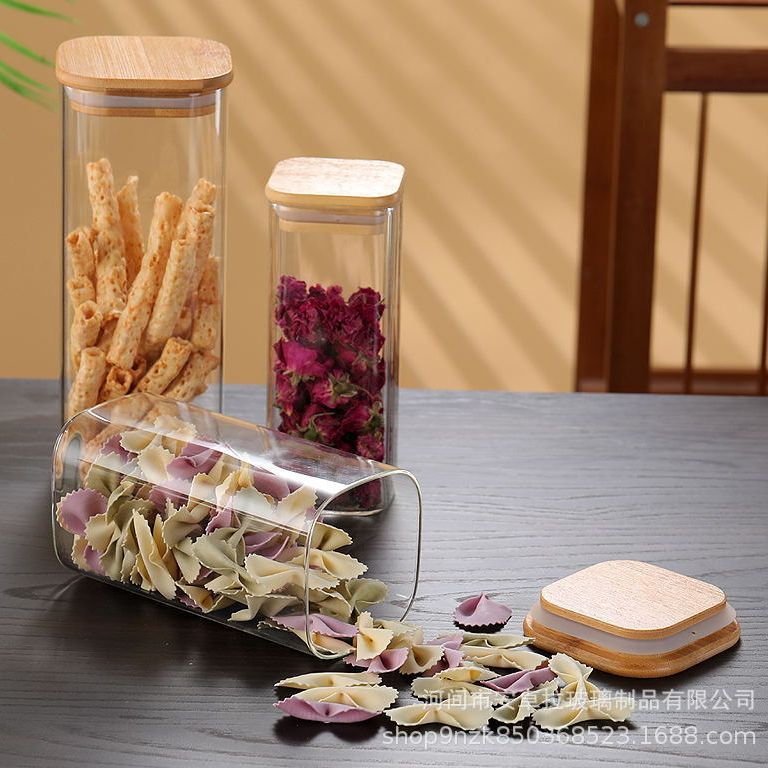 Coffee sealed cans, high borosilicate glass square storage cans, transparent grain, tea, seasoning storage cans, food cans Application Scenario