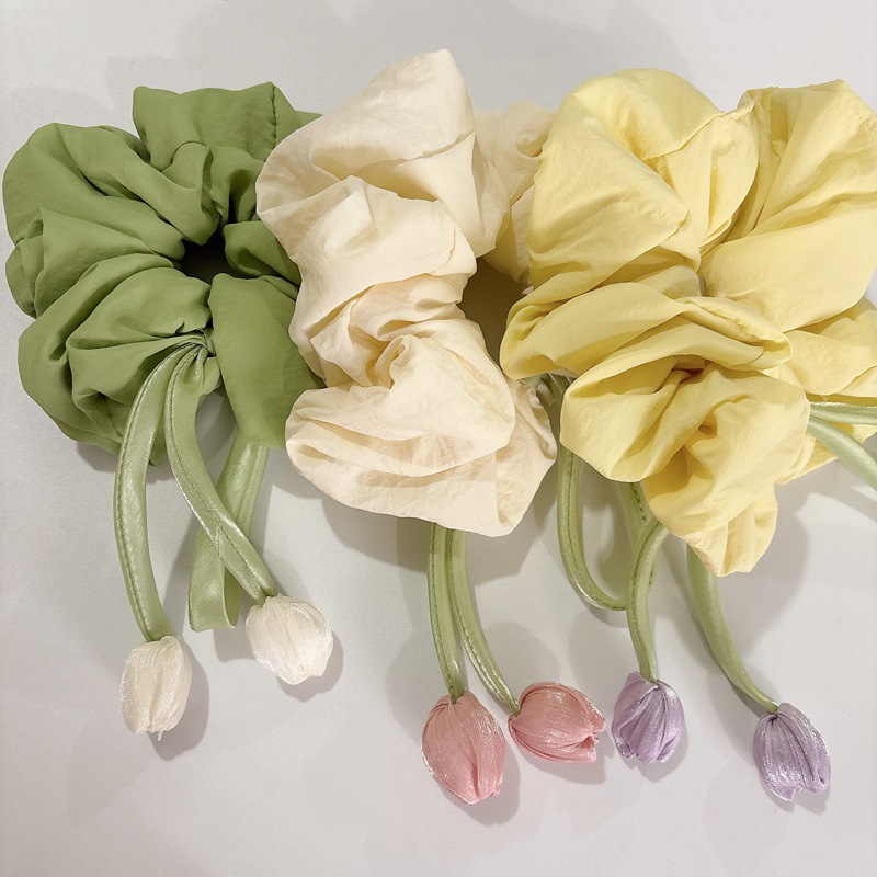 Soft cream puffs, tulip for sleep, large intestine, oversized hair band, high-end Korean-style bun hair accessory, headwear Application Scenario