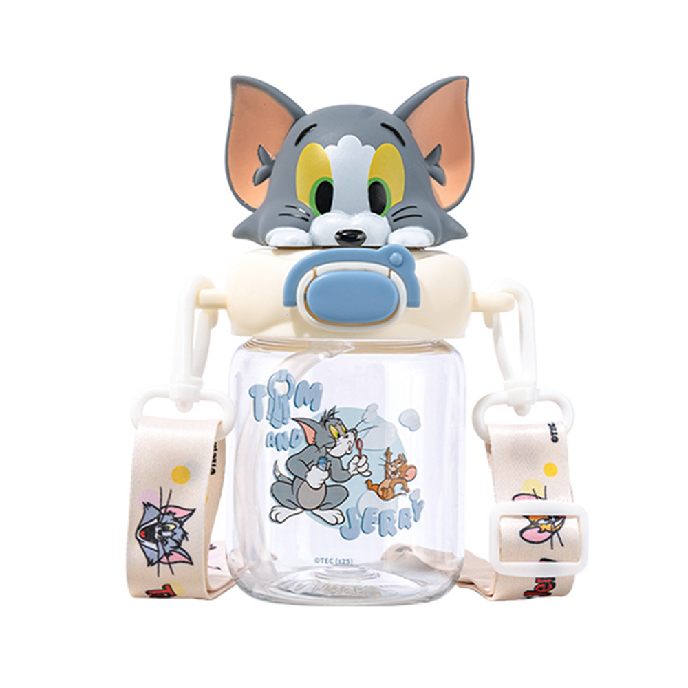 Tom and Jerry tritan water cup, cute for children, girls' straw cup, good-looking, portable cup for students to go to school Item Picture