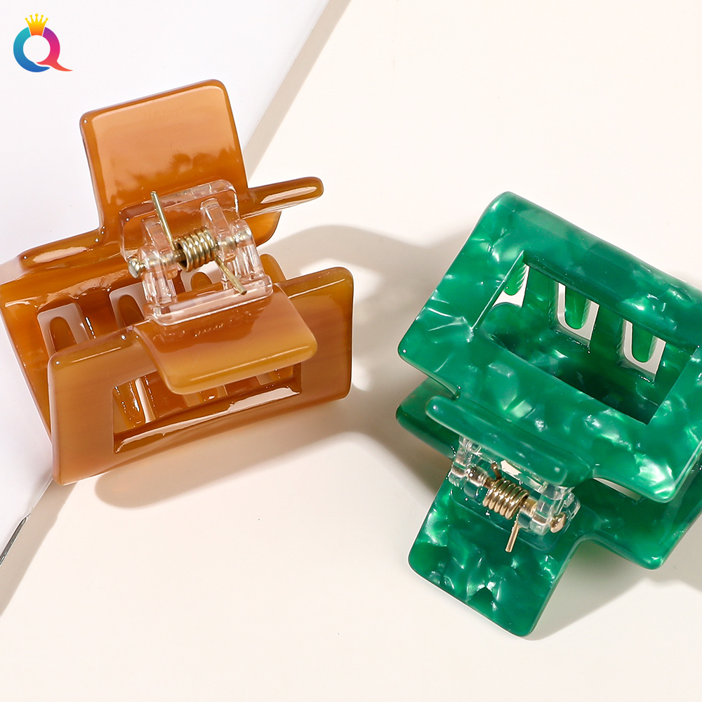 Qiyue Cross-border Simple small acetic acid hair clips, hair curls, hair grabbers, back of the head, ponytail shark clips, side clips, hair accessories wholesale Specification drawing