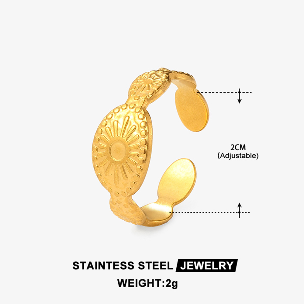 Cross-border fashion stainless steel ring, multi-piece ring opening adjustable, ocean-style plain ring, 18K gold jewelry Application Scenario