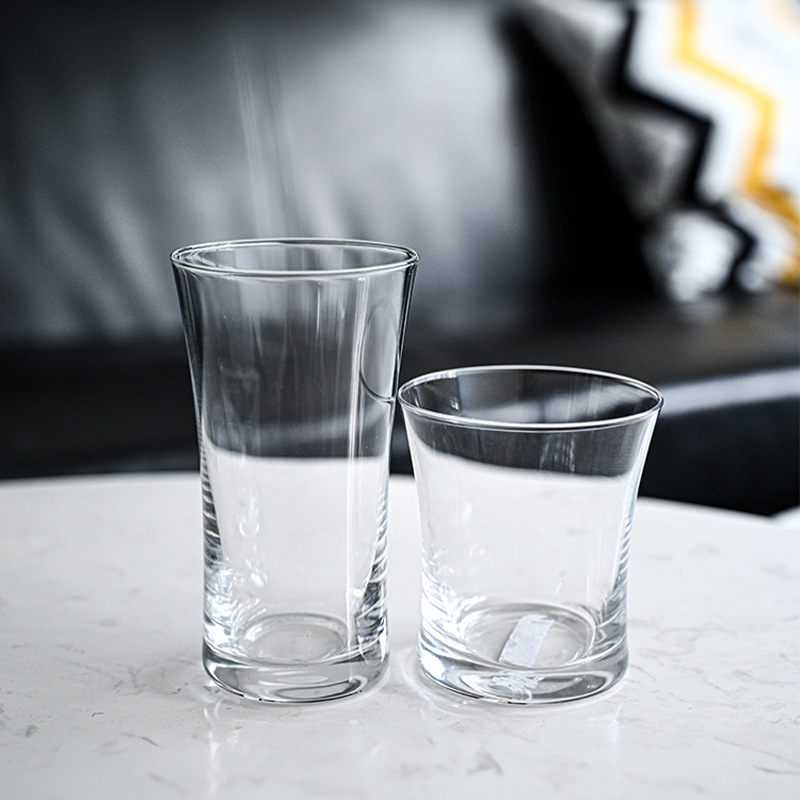 Elegant little waist glass cup, creative water cup, high appearance level beverage cup, dessert cup, juice cup, cinched waist cola cup details Picture