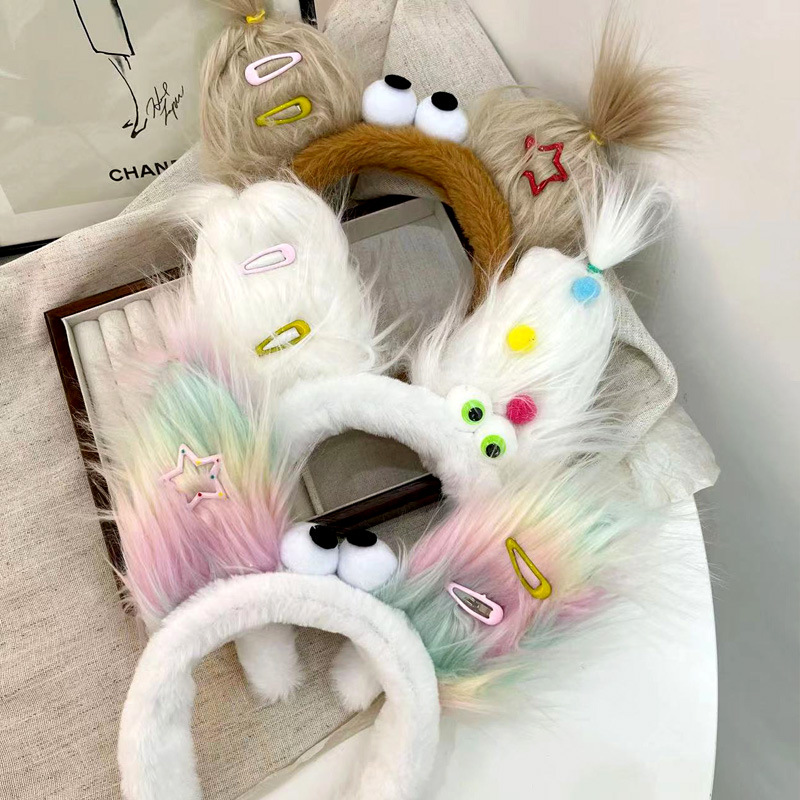 2023 New Ugly doll headband, funny ear headband, hair accessory, girlish cartoon face wash, plush hair tie, headaccessory details Picture