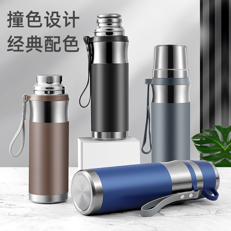 Jiakang 316 food-grade stainless steel insulated cup, tea-water separation office water bottle, all-steel press-type tea strainer, large capacity Specification drawing