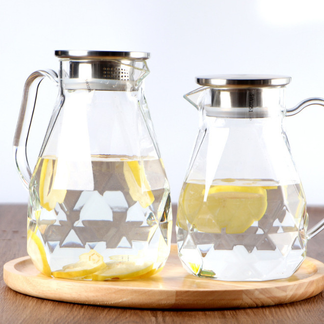Food-grade plastic cold water kettle for household use, suitable for refrigerator, PC high-temperature resistant, hammered texture, Japanese style, high appearance level cold water kettle details Picture