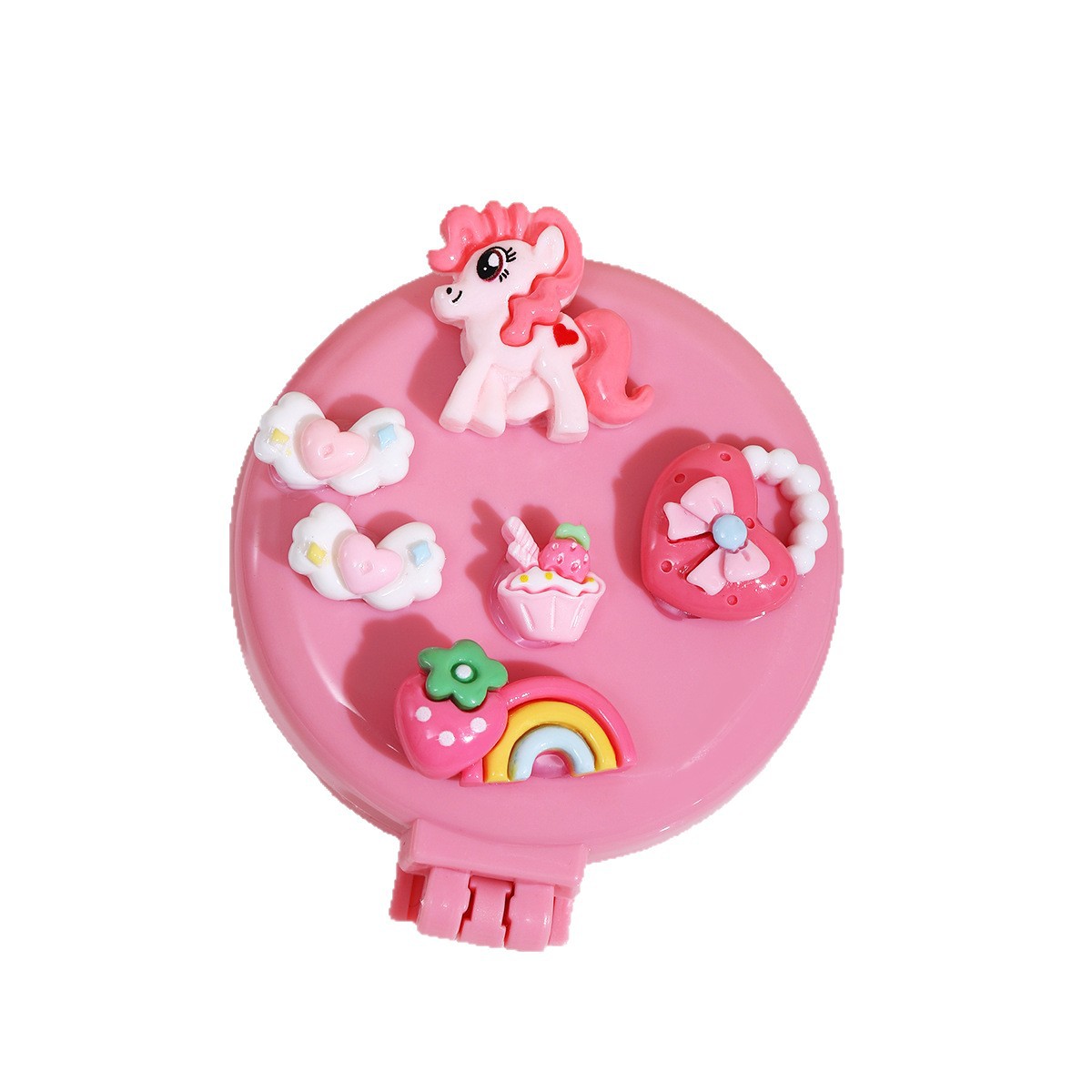 Cute mini portable air cushion comb for girls, foldable small comb, cartoon airbag massage comb, mirror integrated Item Picture