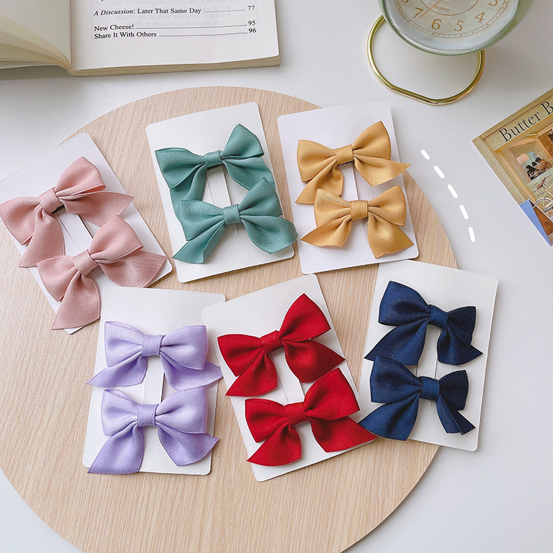 Children's bow hair clips, girls' princess super fairy-like fabric flower clips, girls' broken bangs without damaging hair hairpins full figure