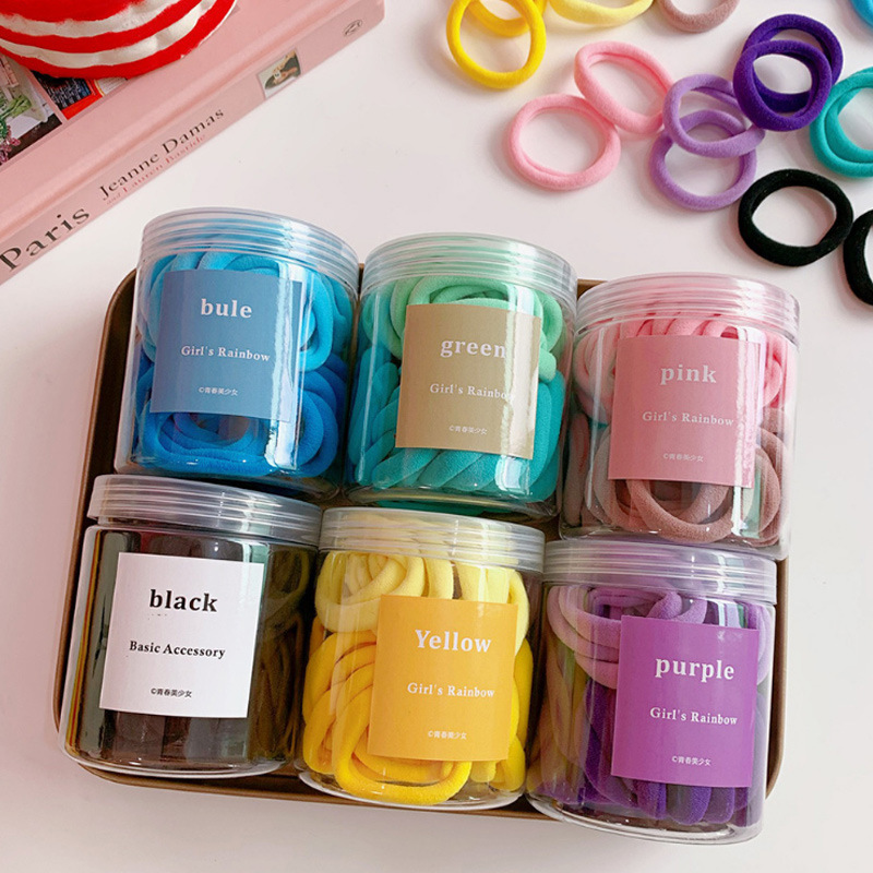 Colorful disposable rubber bands for children, hair-safe hair ties for girls and babies, small Chiu Chiu rubber bands, high-elasticity hair accessories full figure
