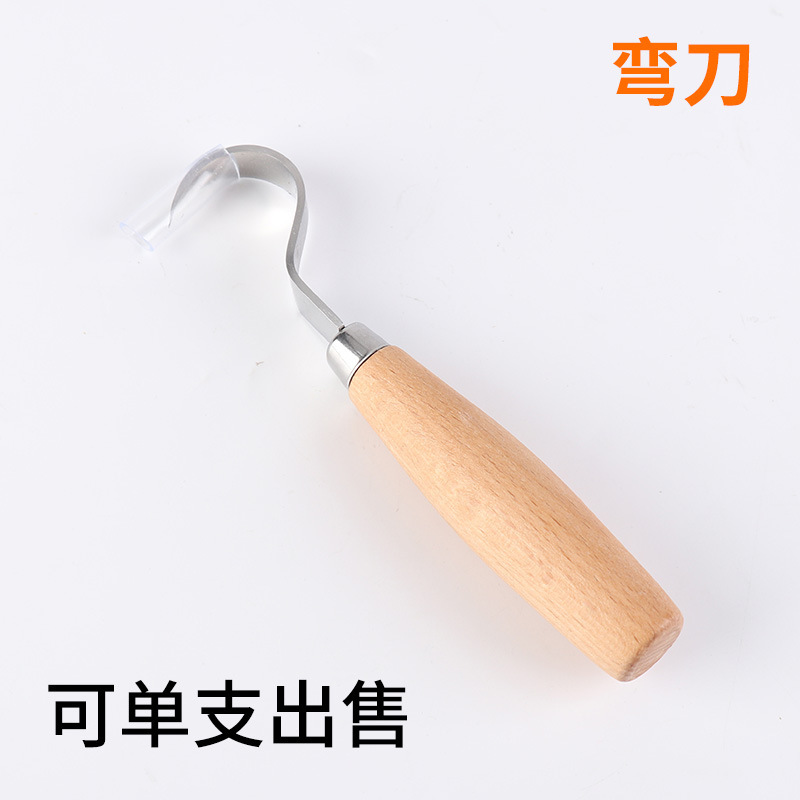Beech wood 2-piece set, single piece for sale, engraving tools, woodworking engraving tools wholesale, curved knives, straight knives, hand knives for engraving details Picture