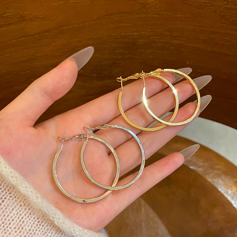 Plain ring earrings for women 2025 New bestsellers, exaggerated large ear rings, niche design, light luxury, unique personality, wholesale of earrings full figure