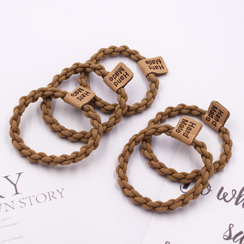 2022 New Korean version high-cut rope thickened, simple and durable leather band women's hair tie, rubber band hair accessory and headwear details Picture