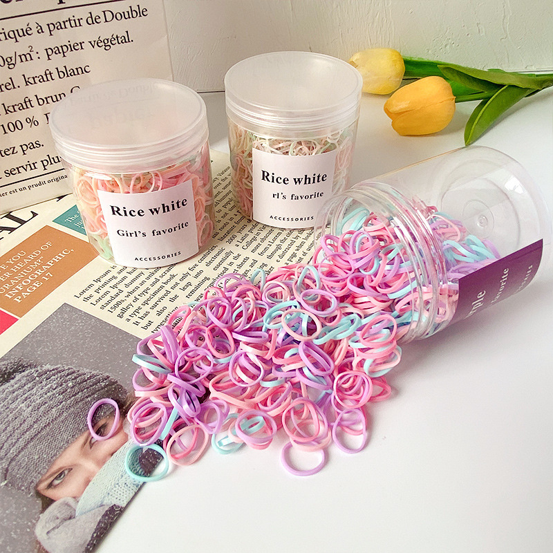 Disposable rubber band box, children's hair accessories, baby hair bands, high-elasticity girls' hair ties, colorful hair strings, rubber bands Specification drawing