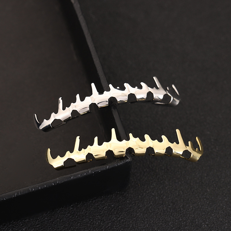 Cross-border new bestseller hip-hop teeth grills Thin Flame Eight-tooth European and American fashion trend personality details Picture