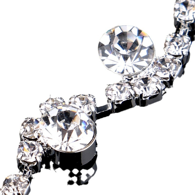 Cross-border bestsellers of bride accessories: Sparkling water diamond earrings, necklaces, bracelets, sets, and popular European and American fashion cross-border necklaces Item Picture
