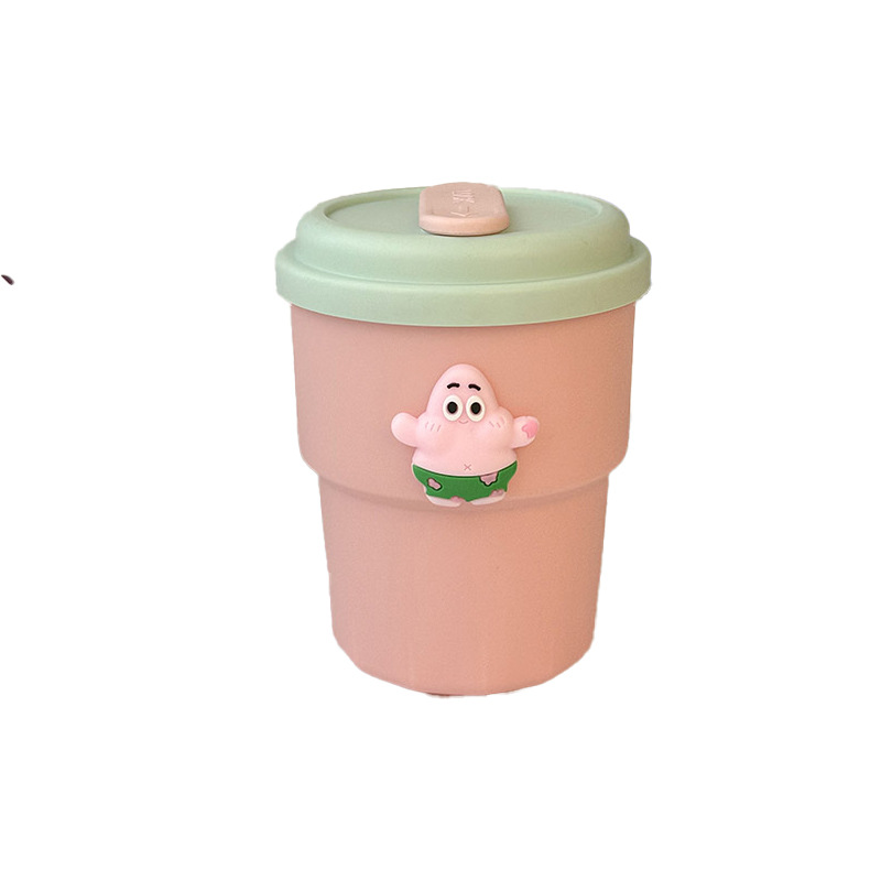 Sealed and leak-proof plastic cup with straw, new plastic PI Daxing water cup for female office workers, heat-resistant Item Picture