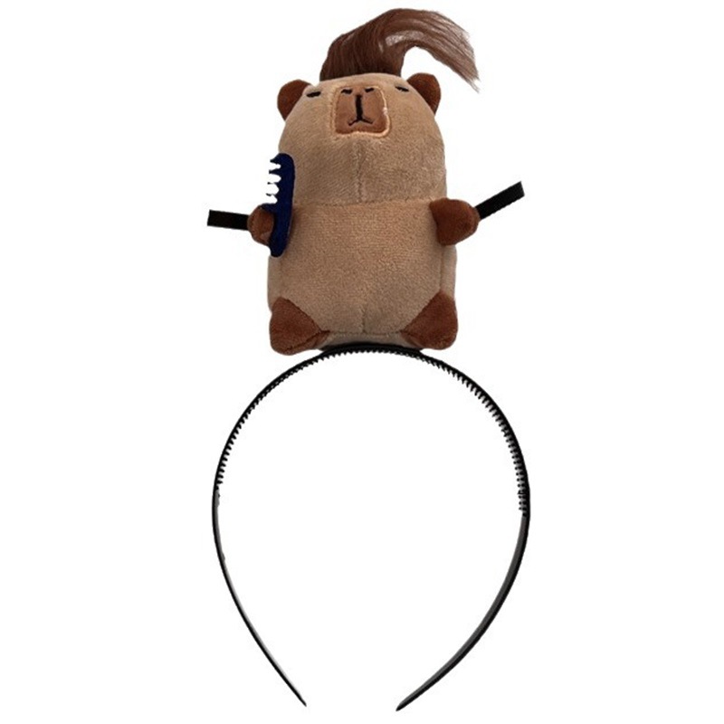 Capibara hairbands, funny headbands, creative plush dolls, hairpin dolls, and cute little Red Book style Item Picture