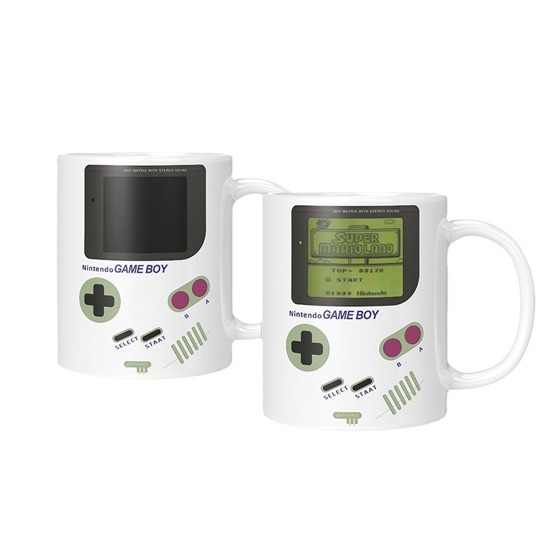 Large-capacity ceramic water cups, color-changing mugs, trendy and cool game consoles, temperature-sensitive color-changing ceramic coffee cups Item Picture