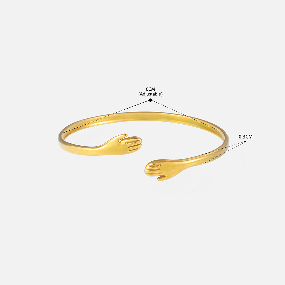 New European and American export women's bracelet, personalized design, electroplated gold plating, no color fading, cross-border temu manufacturer wholesale Item Picture