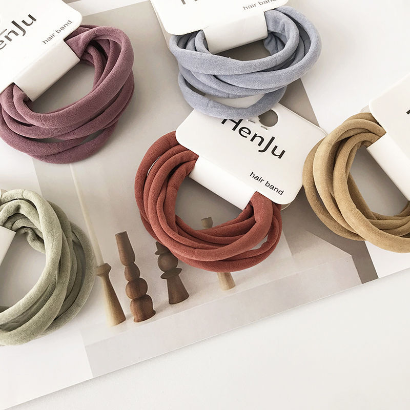 A set of 6 Korean trendy minimalist hair ties for spring in an ins style, featuring hair bands, minimalist hair ties, hair bands and hair accessories Specification drawing