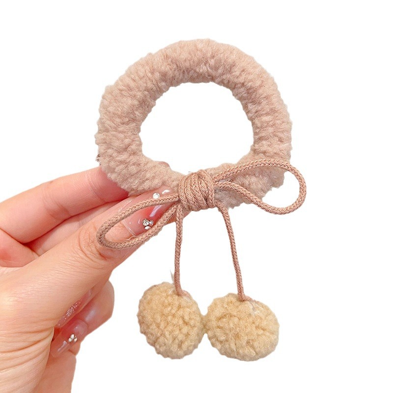 Plush hair bands, ponytail hair ties, autumn and winter children's hair ties, baby hair bands that won't hurt hair, cute headwear for girls, high hair accessories Item Picture