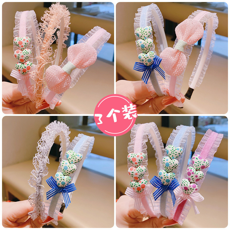 Children's Korean mesh bow hair band, non-damaging hair accessory, anti-slip and anti-breakage hair clip, cute headband and hair accessory for girls full figure