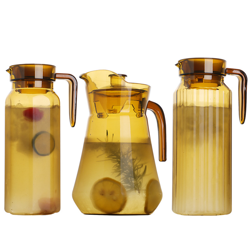 Plastic PC acrylic water kettle, high-temperature resistant teapot for restaurants, anti-drop teapot, ktv and restaurant juice kettle, tea-colored Item Picture