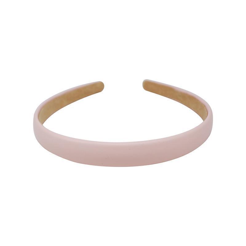 2022 Spring Cream mousse leather colored macaron Korean PU leather 1CM wide edge INS headband for girls Item Picture