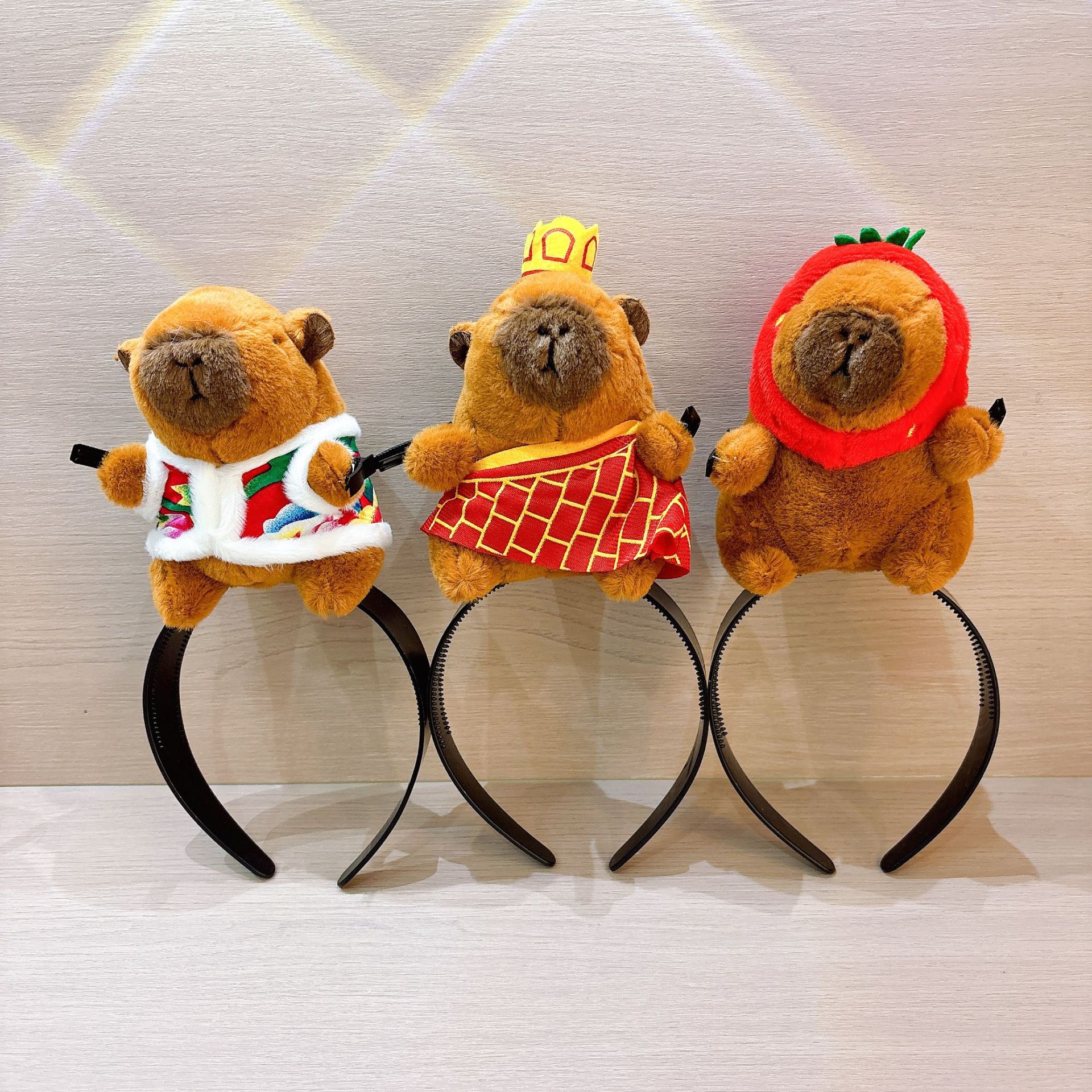 Cute Capibara doll hair band, funny headband, creative plush toy hair clip, new capybara photo hair accessory full figure