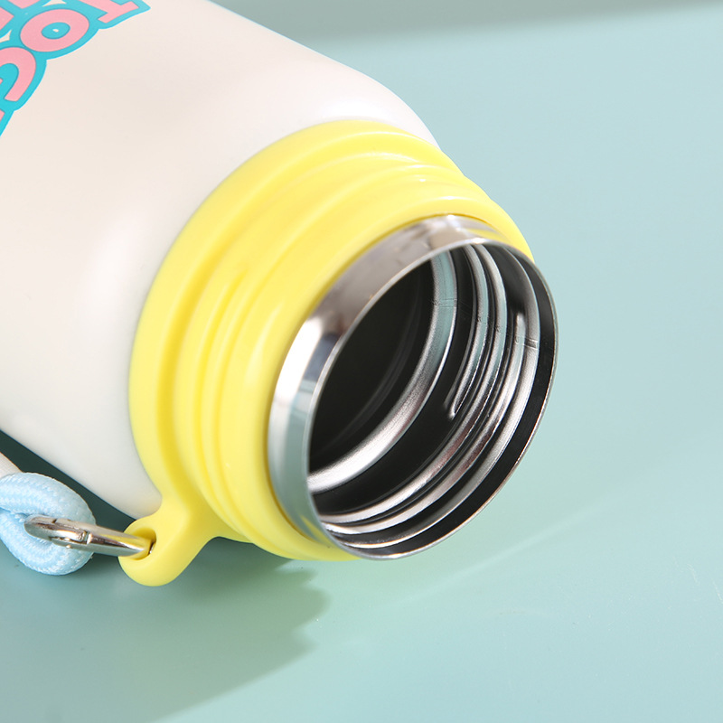 New 316 stainless steel insulated cup, toast rabbit cute graffiti double drinking cup, dopamine with a drawstring children's water cup details Picture