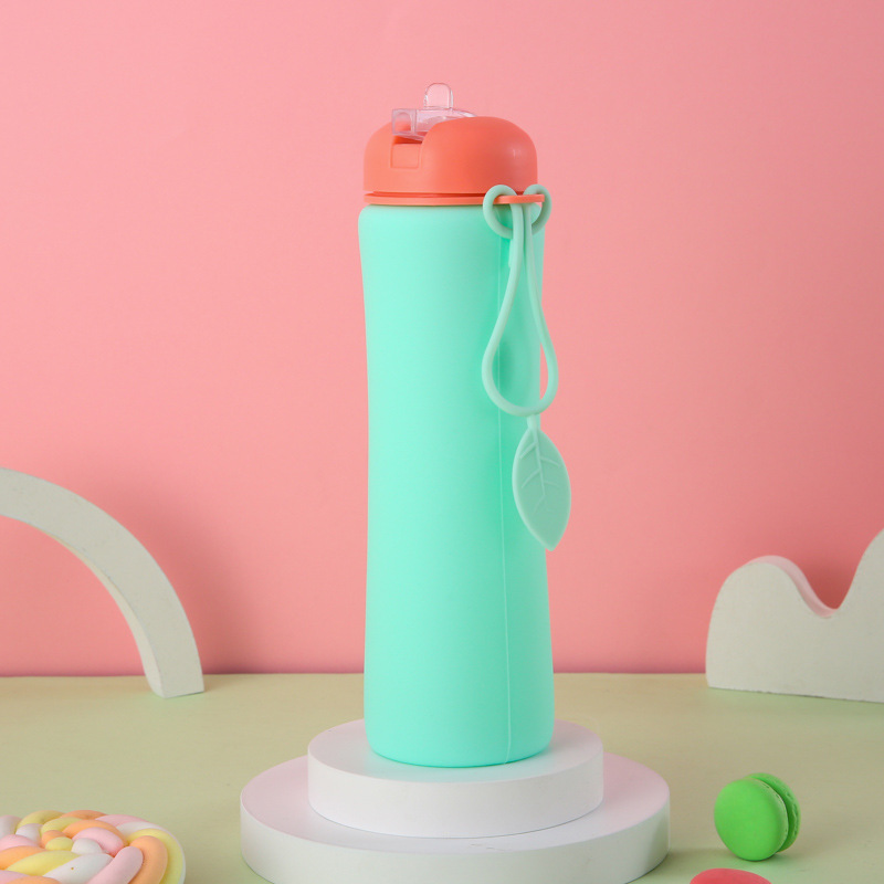 Cross-border summer new silicone water bottle, cycling water cup, spout cup, portable water bottle for mountain sports details Picture