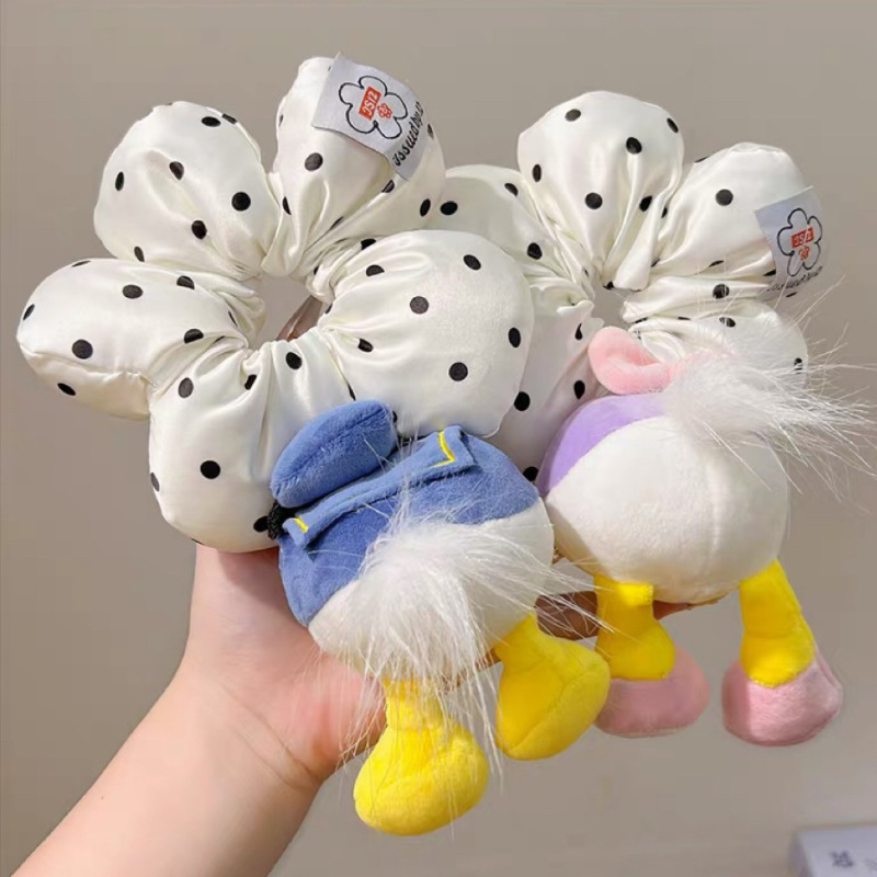 Headwear: ins headband for girls, cute Donald Duck rubber band for girls, ponytail hair tie, large intestine hair band, doll hair band for girls details Picture