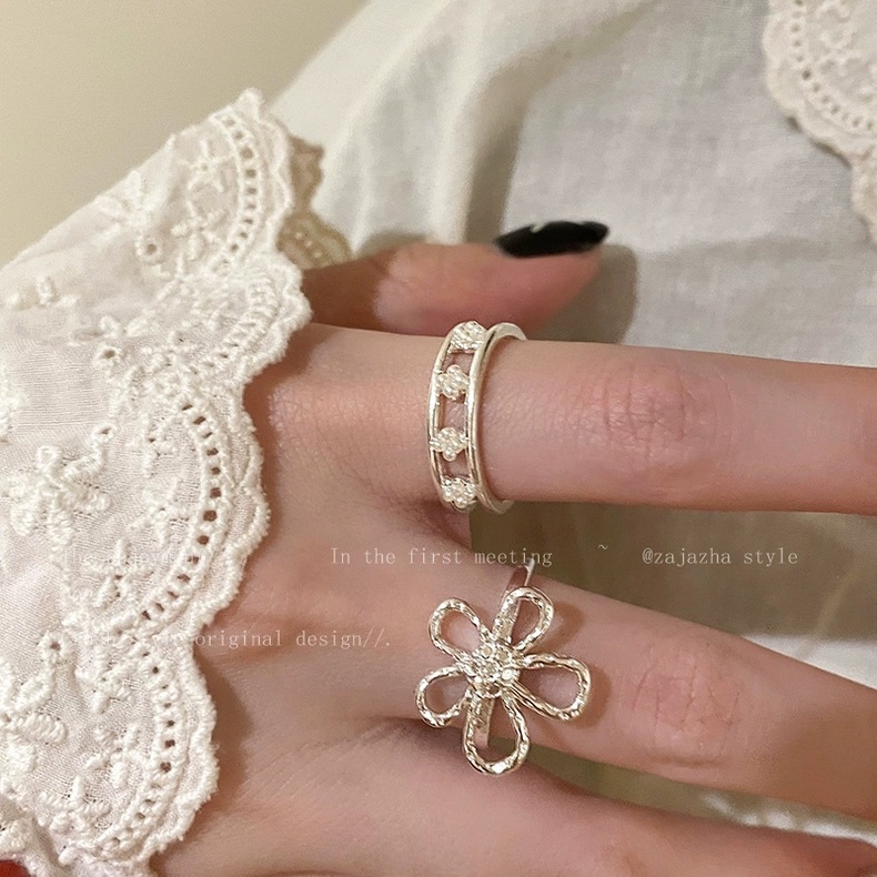 Sweet bow ring for women, layered and versatile, with a unique and fashionable design sense. S925 silver-plated open ring index finger ring details Picture
