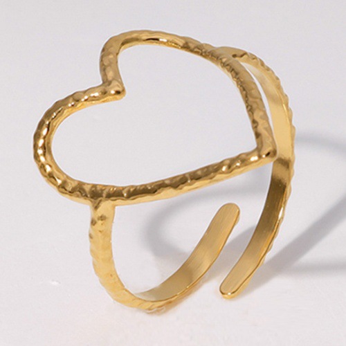 Stainless steel heart-shaped ring for women, minimalist design on Instagram, anti-color fading, cross-border bestseller, dark style, niche high-end feel Specification drawing