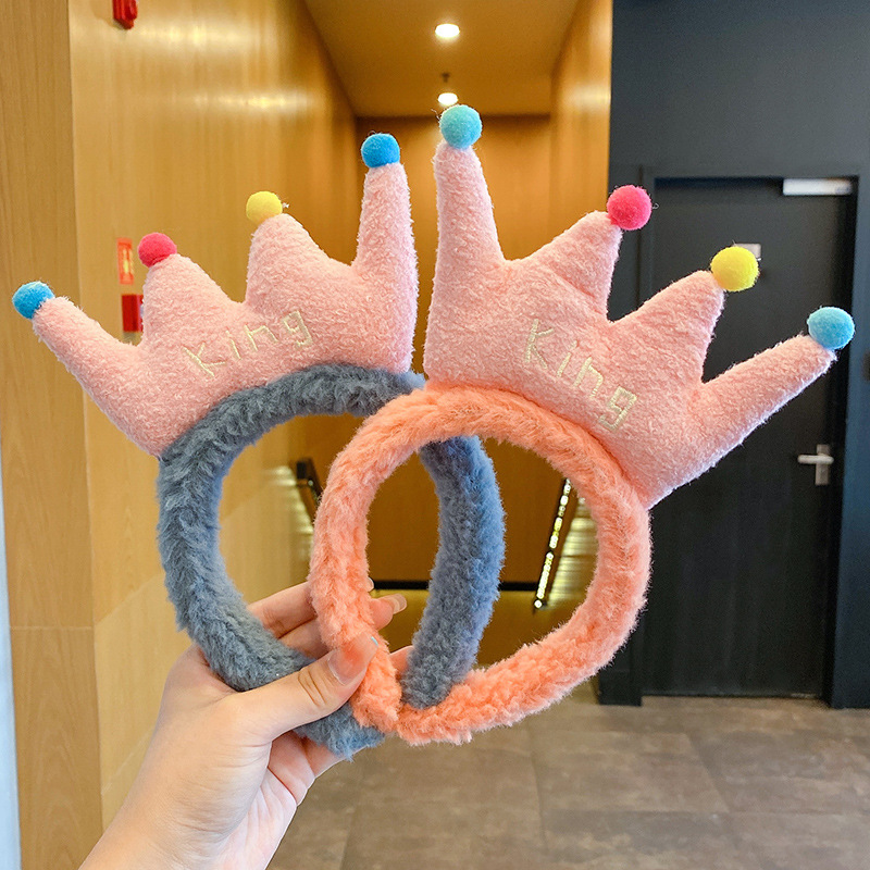 Crown facial cleansing hairband, hair tie, Korean Internet celebrity, sweet and cute hairpin, headband, versatile for going out hairpin Specification drawing
