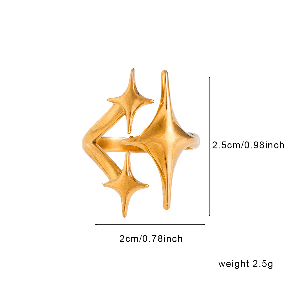 Titanium steel irregular ring for women Y2K trend leaf color fading cross-border bestseller geometric niche minimalist design Application Scenario