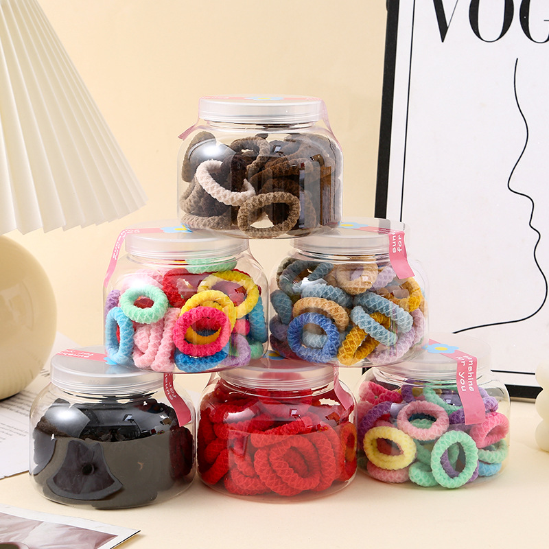 Canned woven high-elasticity hair bands for girls, thickened hair ties, high ponytail hair ties, basic rubber band headwear full figure