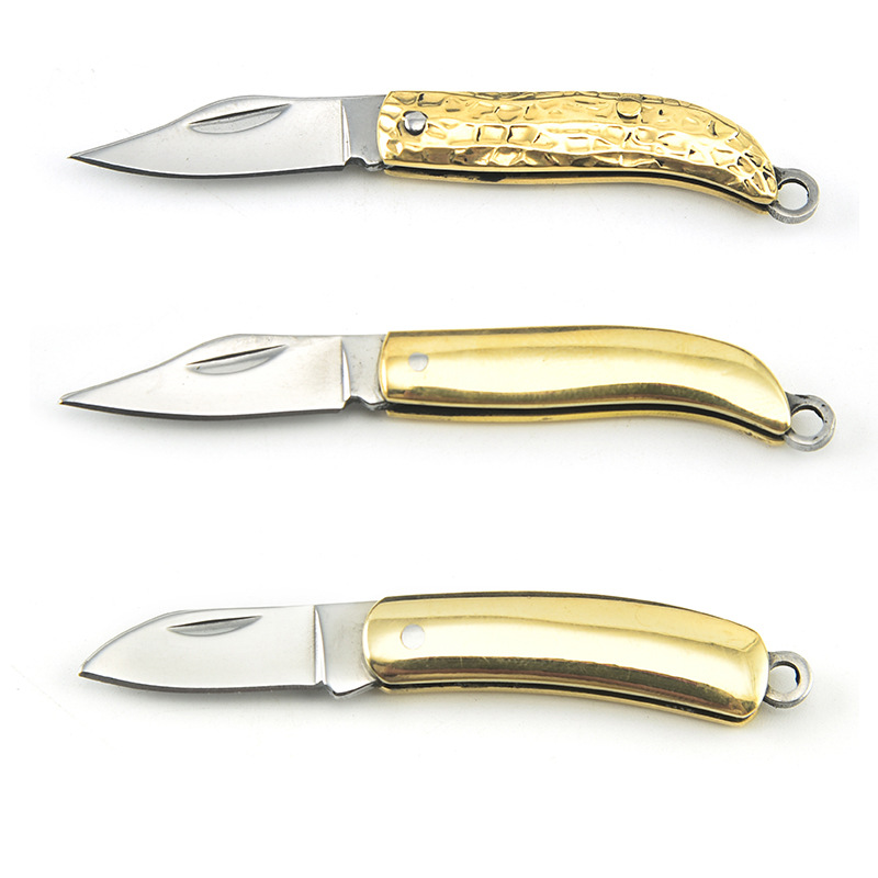 Mini pocket knife, keychain folding knife, brass knife, portable knife, express delivery opening knife, portable fruit knife Item Picture