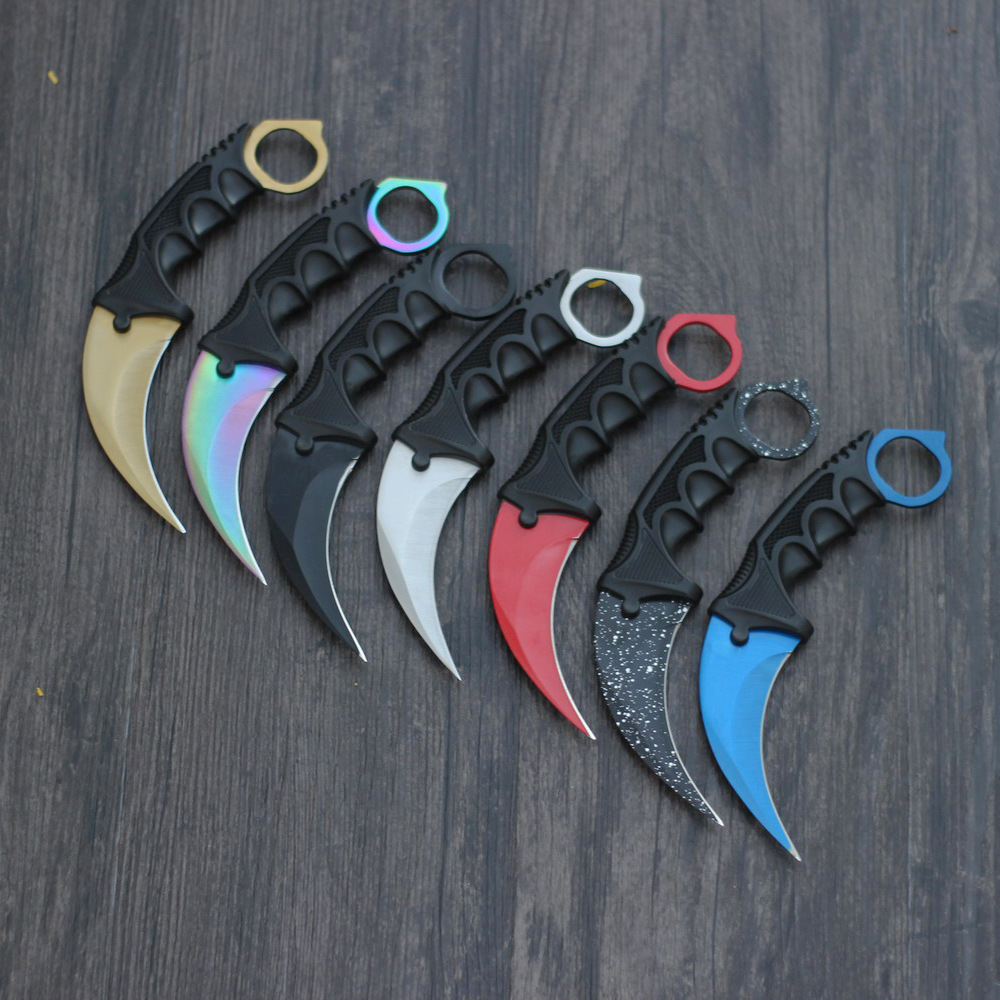 Factory direct sales of CSGO game claw knives, wilderness survival claw knives, non-folding knives, multi-functional outdoor straight knives Specification drawing